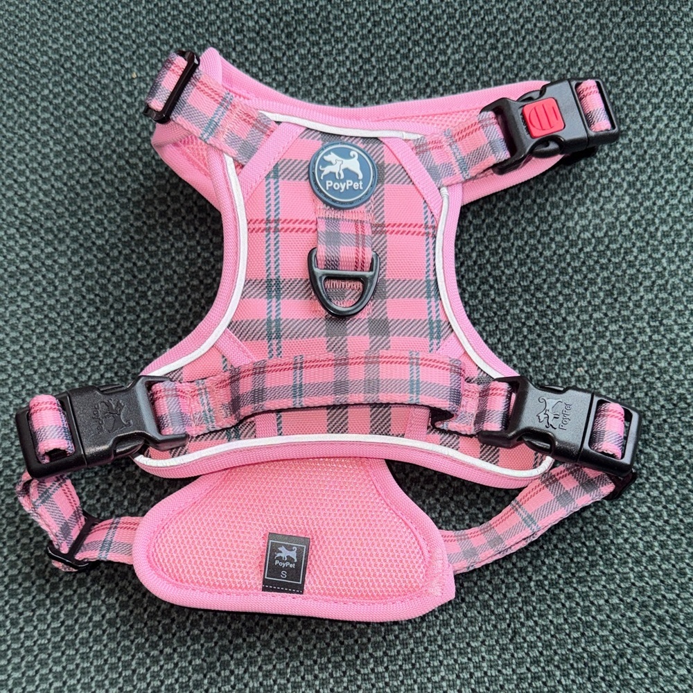 Pink Plaid Dog Harness